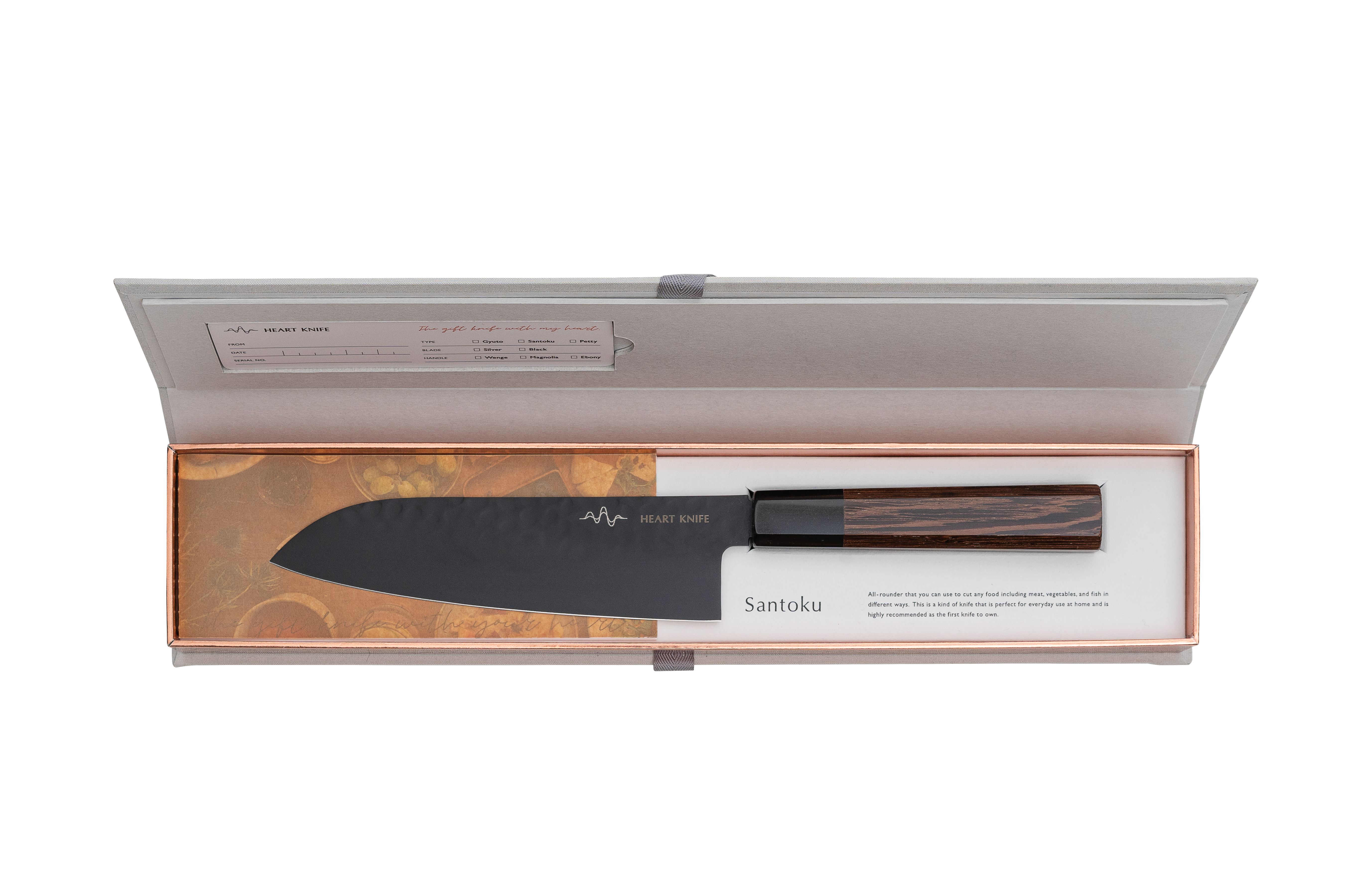 三徳包丁・ブラック・ウェンジ – HEART KNIFE